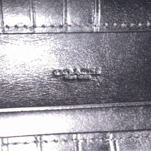 Coach Black Leather Wallet with Gold Accent - Picture 10 of 15